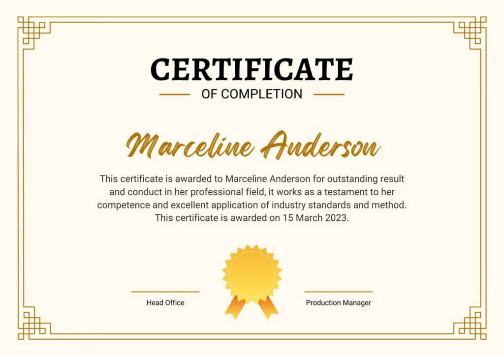 Course Completion Certificate